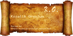 Kozalik Orsolya névjegykártya